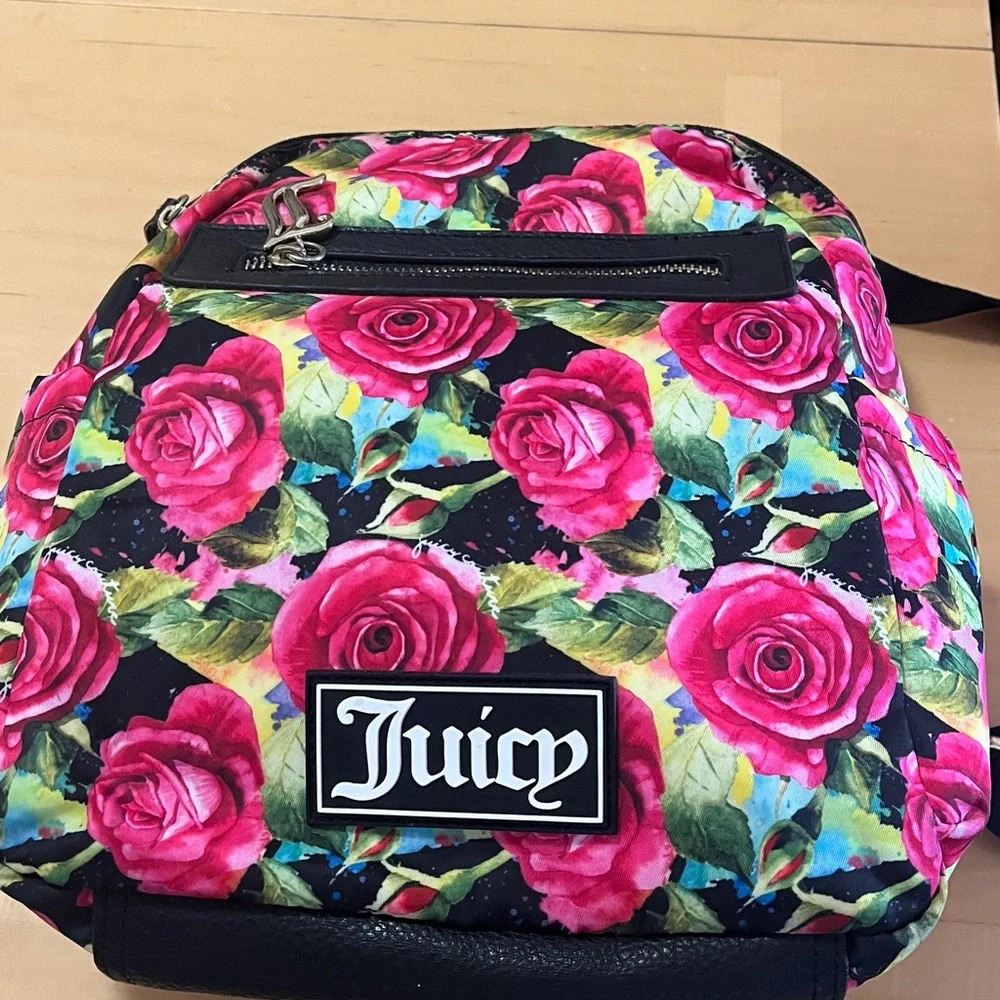 Juicy Couture Rose Print Backpack - Pink and Black - Picture 2 of 5
